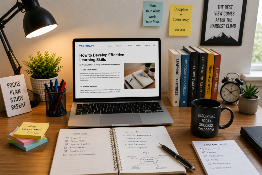 Organized study environment designed for focused learning.
