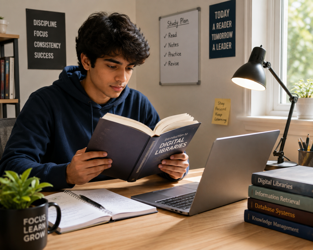 Student making reading a regular part of everyday life.
